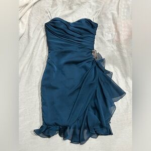 LOVE BY ENZOANI Midnight Blue frilly Designer US size 6 y2k